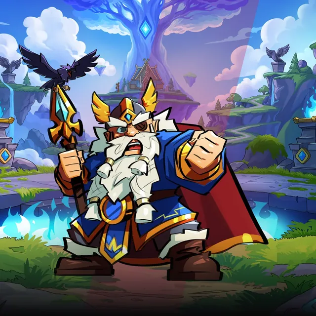 Ragnarok Rush slot: bearded warrior king with his raven
